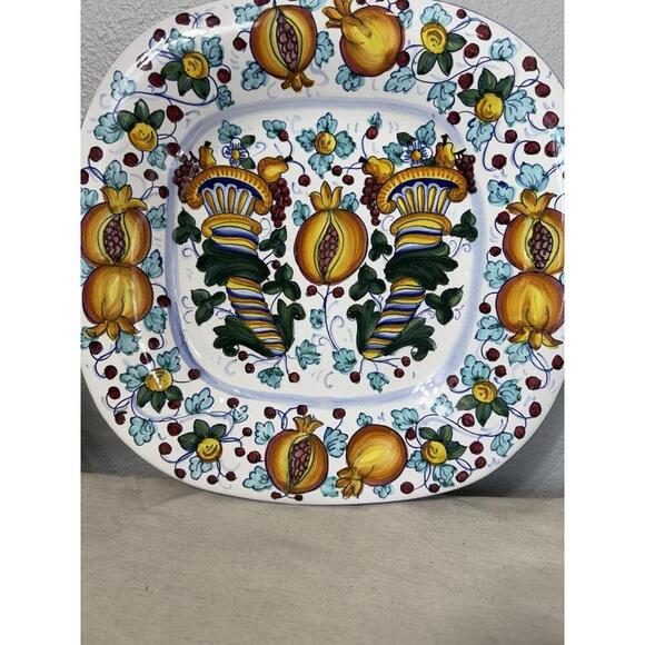 CORNUCOPIA Pomegranate Platter Wall Plate Made in Italy “ARTISTICA” - Picture 4 of 9
